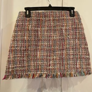 Verte Multi-Color Tweed Mini Skirt M
